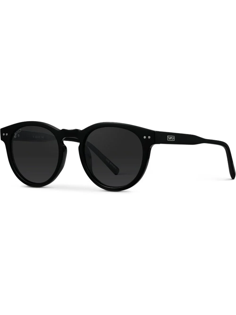 Women's Black Frame Smoke Lens Glasses Round Polarized Retro Wear Protection